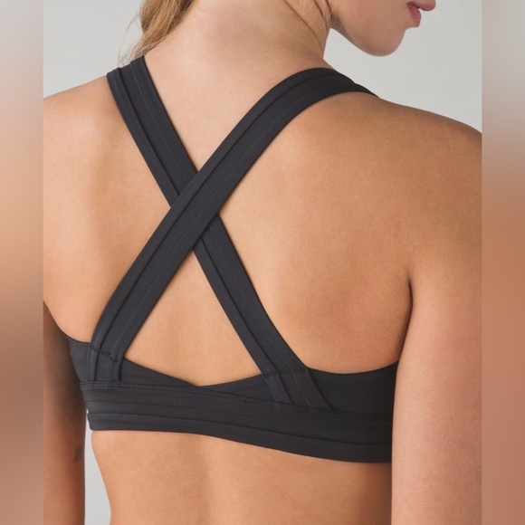 Lululemon Rack Pack Bra Crossback Sports Bra Black Size 8 - Picture 3 of 10